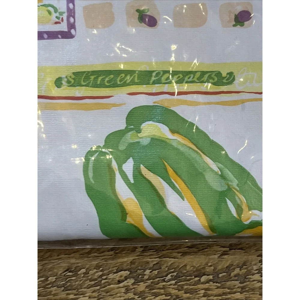 VTG HomeTrends Vinyl Tablecloth Flannel Backed Garden Vegetables 60